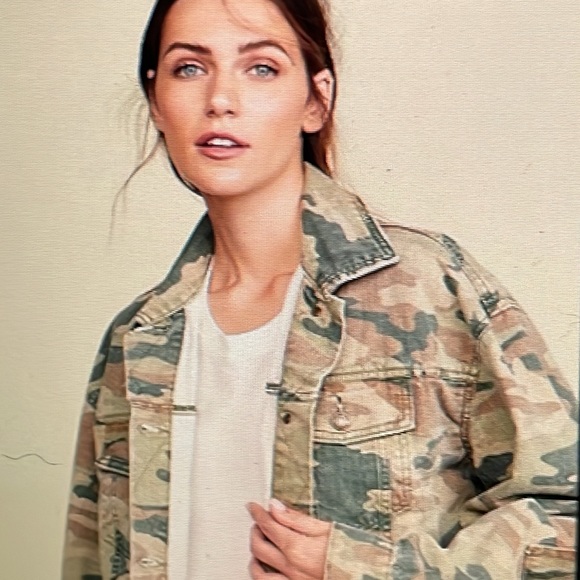 Free People Camo Denim Jacket size XS - Picture 15 of 16